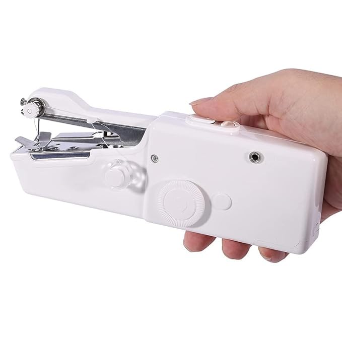 ABUDIT Sewing Machine Handy Mini Portable Cordless Stitching Handheld Manual White Sewing Machine for Home Tailoring Hand Machine Multicolor - Image 1