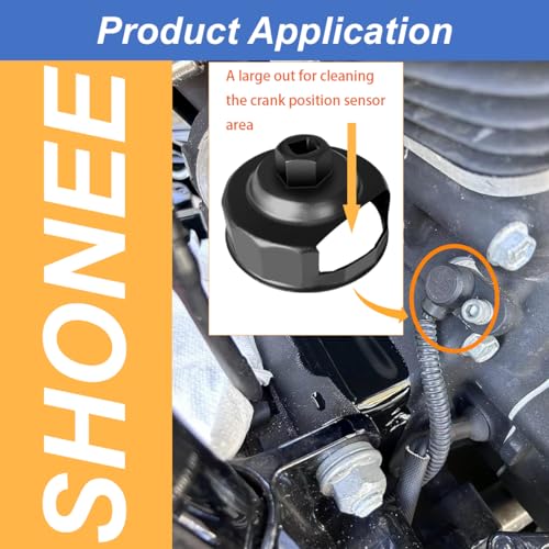Shonee Oil Filter Wrench for harley, 76mm 14Flutes Oil Filter Cap Removal Tool Socket For Harley Davidson Motorcycle Oil Change Kit - Image 2