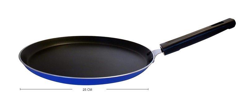 Crystal Eco Plus 8-pc Non-Stick Cookware Set, PFOA Free, Tawa, Kadhai with SS Lid, Fry Pan, Vagariya, Mini Grill Pan, 2 Spatulas, Blue - Image 5