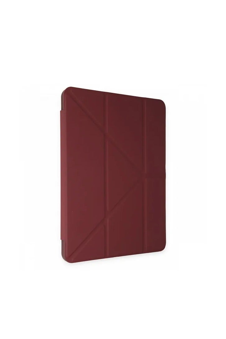 iPad Pro 11 2024 Case, Smart Folio Stand Slim Auto Sleep/Wake Cover, with Pencil Slot, Clear Back Cover, Burgundy - Image 2