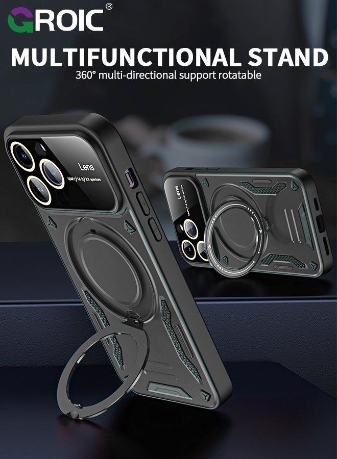 GROIC Magnetic Case for iPhone 15 Pro 6.1" with Invisible Ring Stand Compatible MagSafe, Full Camera Lens Protection,Anti-Fingerprint, Shockproof Protective - Image 2