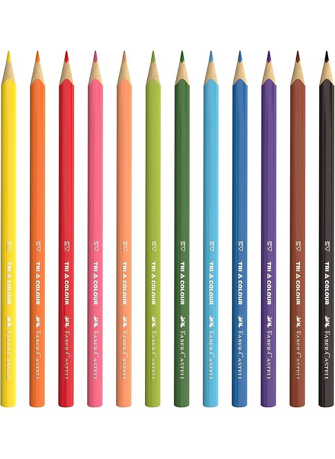 FABER-CASTELL - Color Pencils Tri Grip Color 12 Coloring Pencils - Image 1