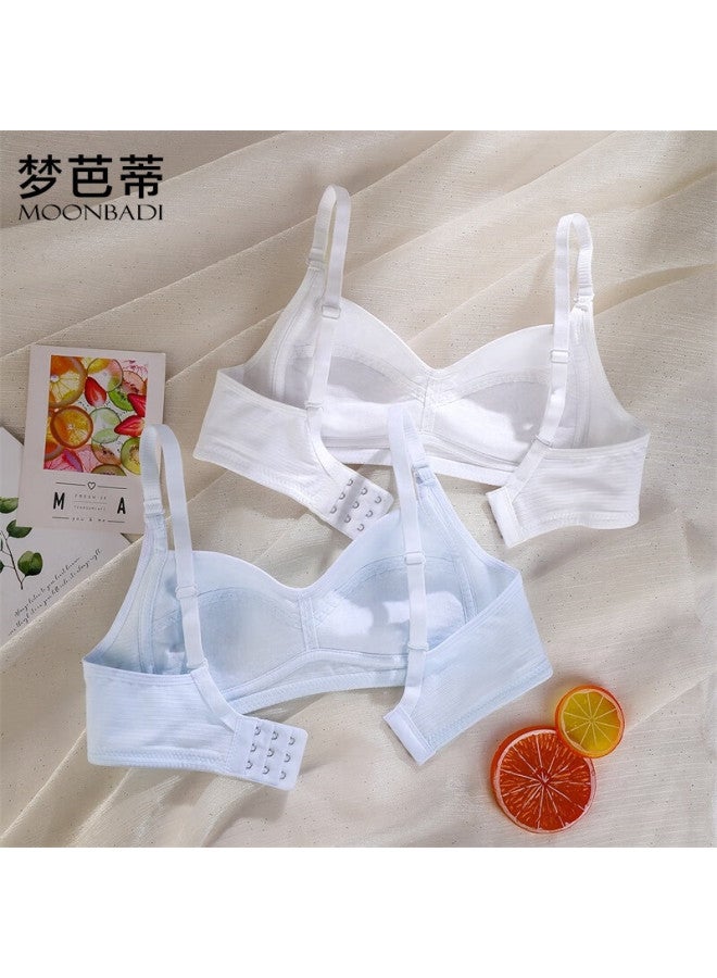 Moonbadi Teenage Girls' Thin Cotton Cup Bra 2-pack, Suitable For 12-16 Years Old, Lightweight, Breathable, No Show, Developmental Bra For Adolescents - Image 2