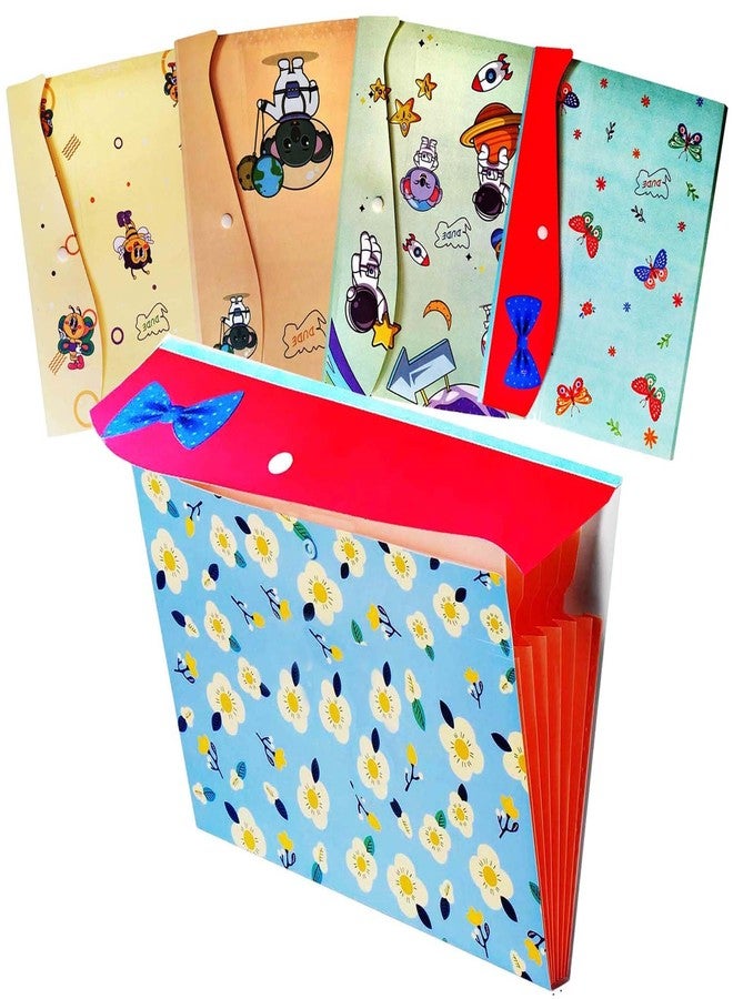 GREATDIO® Expanding File Folder,6 Pockets Accordion File Organizer,A4 Letter Size Paper Document Receipt Organizer Accordian Filing Folder for Classroom,Home,Office and Travel (Pack Of 1,Multi Design) - Image 1