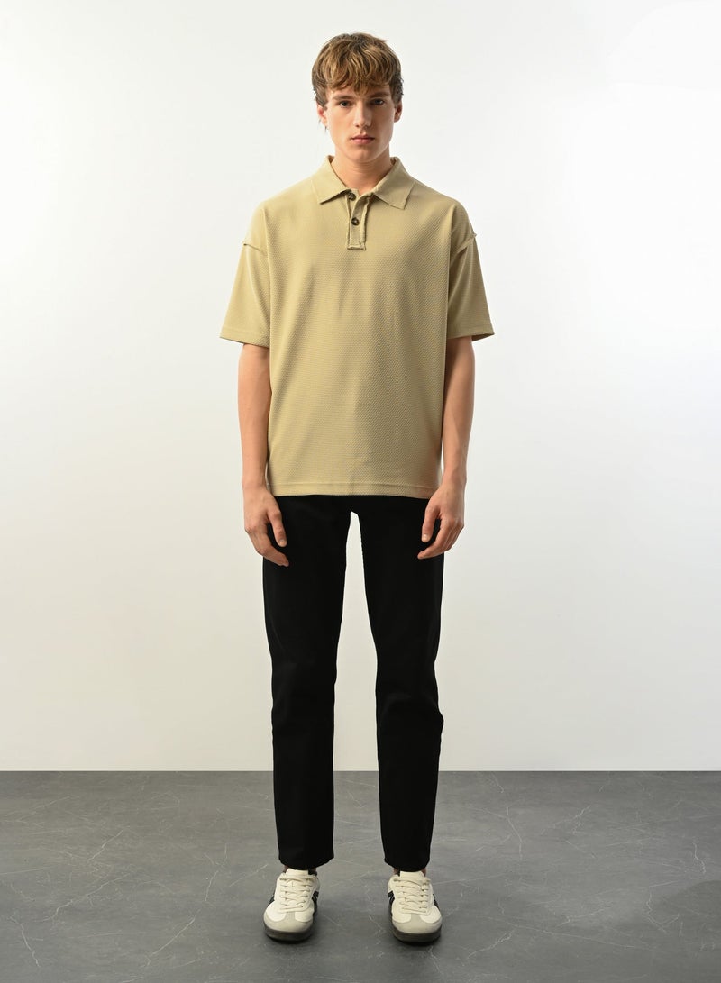 Marrakech Short Sleeves Polo Shirt for Men – Beige - Image 3