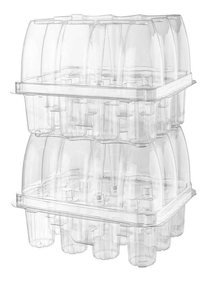 Supellectilem Plastic Cupcake Containers Boxes | 12 Compartment - 8 Pack | Disposable High Dome Dozen Cupcake Holder With Lid Bulk | Extra Sturdy Stackable Cupcake Boxes | Durable Muffin Packaging Transporter To Go - Image 3