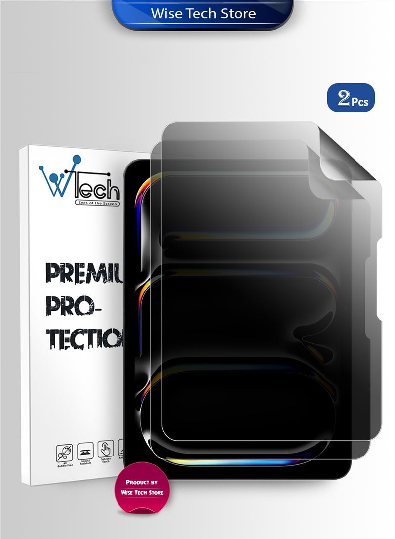 Wtech Apple iPad Pro 11 5G 2025 (M5) 11 inch Wtech Premium Pure Hydrogel Anti Spy / Anti Privacy Film Thin and Flexible Screen Protector 2 Pack (TSHFMP) - Clear - Image 1