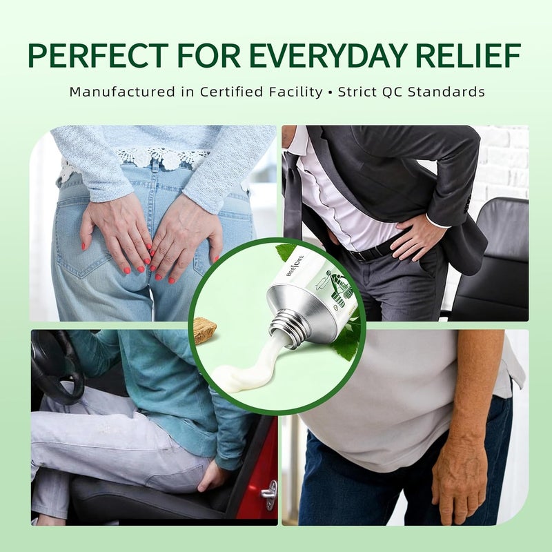 REEJOYS كريم البواسير: كريم متقدم لعلاج البواسير بالأعشاب للحكة والحرقة، يقلص ويهدئ البواسير - 1.8 أونصة - Image 3