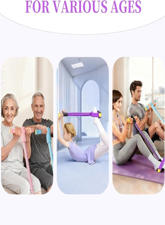 MAHNTMART حبل شد اللياقة البدنية MAHNTMART مع دواسة أعرض، حزام مقاومة مطاطي بأربعة أنابيب لدواسة اليوغا، أحزمة تدريب لتقليل الشد، حبل شد من اللاتكس الطبيعي، للبطن/الخصر [متعدد الألوان] - Image 5