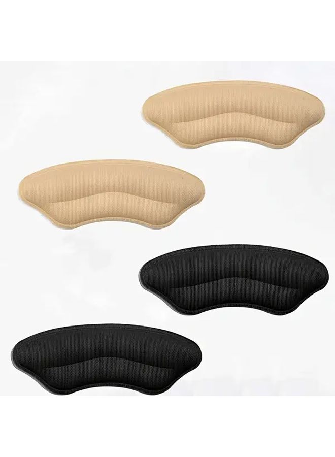 Light Beige Artificial Leather Heel Cushions Non Slip Reusable Shoe Fit Comfort for Men Women - Image 1