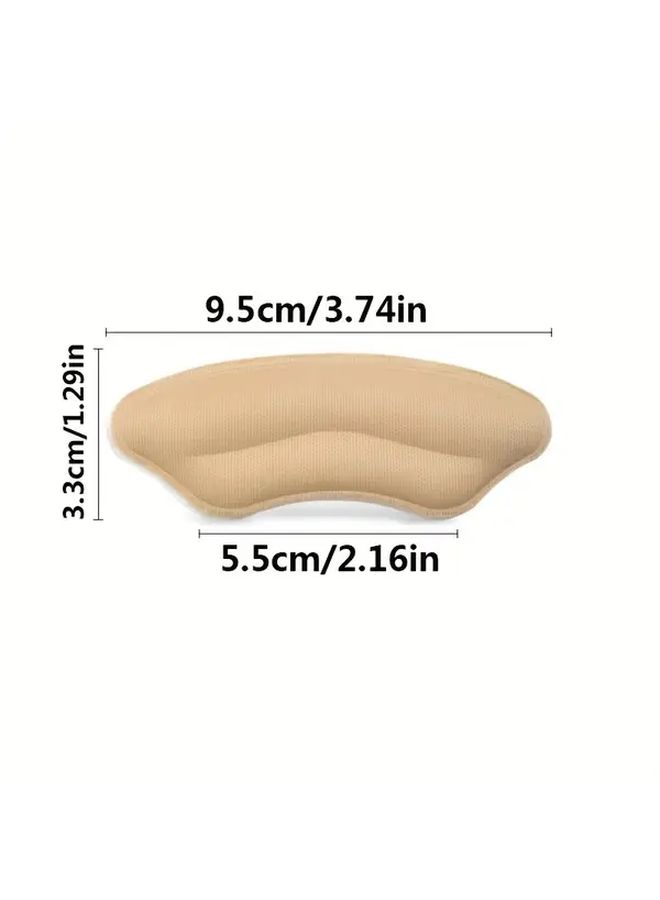 Light Beige Artificial Leather Heel Cushions Non Slip Reusable Shoe Fit Comfort for Men Women - Image 4