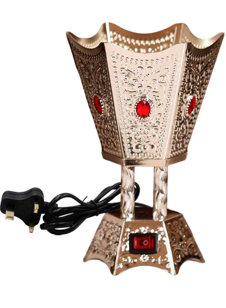 GOOAS Elegant Electric Incense Oud Burner – Hexagonal Mabkhara with Crystal Accents – Stylish Madkhan for Home, Office & Celebrations – Assorted Colors with Safety Switch - Image 1