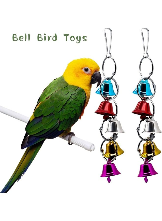 NIBEMINENT 5-Piece Parrot Toys Hanging Bell Multicolour 8.19 x 6.18 3.27inch - Image 4