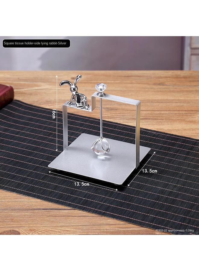 Bluejw European Style Square Tissue Holder Home Iron Napkin Holder Light Luxury Metal Tissue Holder Hotel Restaurant Paper Rack  - Image 1