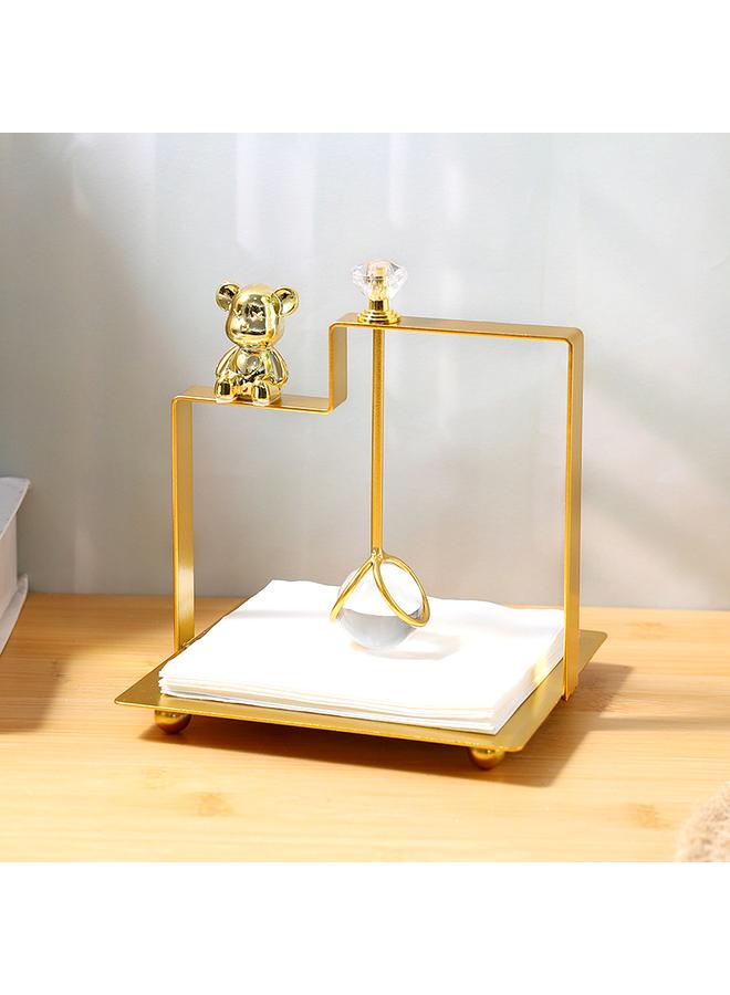 Bluejw European Style Square Tissue Holder Home Iron Napkin Holder Light Luxury Metal Tissue Holder Hotel Restaurant Paper Rack  - Image 5