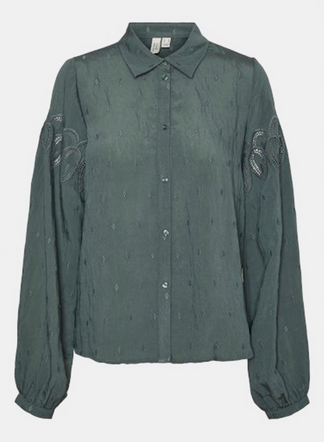 VERO MODA Womens Rachel Longsleeve Emb. Shirt