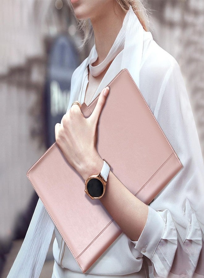 Toplive Portfolio 3 Ring Binder Padfolio Folder, Business Interview Resume Portfolio for Women Men A4/Letter Size Document Organizer with Clipboard Receipt Sleeve Card Holder, Rose Gold - Image 2