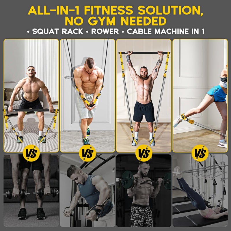 HOXWC Pilates Bar, Pilates Bar Kit with Resistance Bands Heavy Duty, Home Gym Professional Pilates Workout Equipment for Men, for Legs, Waist Back, Arm, Abs, Chest, Shoulders Muscle Strength Training - Image 3