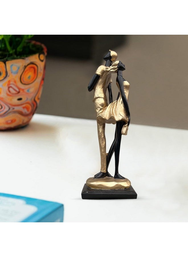 XTORE Xtore Stylish Golden Black Resin Romantic Couple Statue for Home Decor (Pack of 1, Black & Golden)  - Image 5