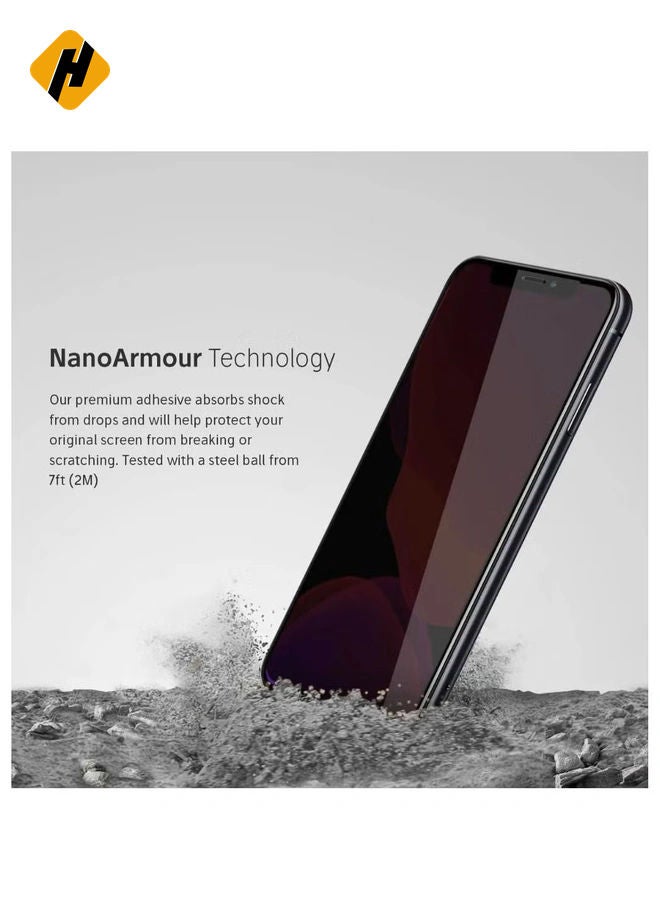 HuHa iPhone 11 Pro Max Privacy Screen Protector, Premium Tempered Glass Screen Protector, Anti-Scratch, Bubble Free, Face-ID, 9H Hardness, Scratch Resistant Privacy Glass  - Image 2