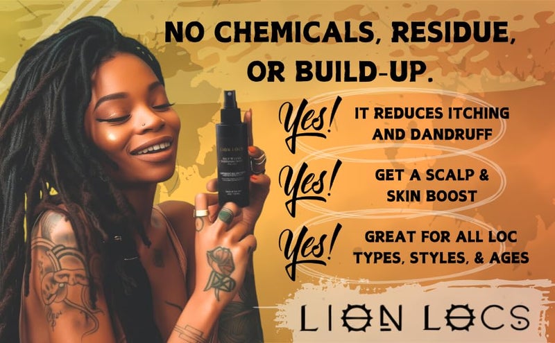 Beard Gains Lion Locs Starter Twist and Lock Spray for New Dreadlocks | Texturizes & Great for Styling - Vegan Sea Salt Mist with Essential Oils & Aloe (4oz) - Image 2