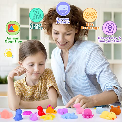 LEEHUR 100PCS Kawaii Squishies, Mochi Squishy Toys for Kids Party Favors, Mini Stress Relief Squishy Fidget Toys for Classroom Prizes for Kids Party Favors Goodie Bags Stuffers with Storage Bag - Image 4