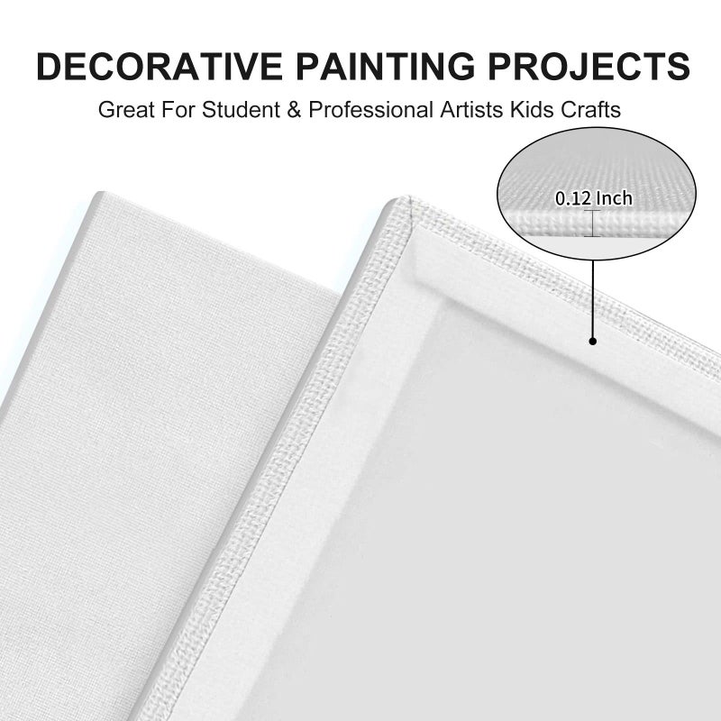 Artkey Canvas Panels 12x16 Inch 12-Pack, 10 oz Primed 100% Cotton Canvases for Painting, White Blank Flat Canvas Board for Oil Acrylics Watercolor Tempera Paints - Image 2