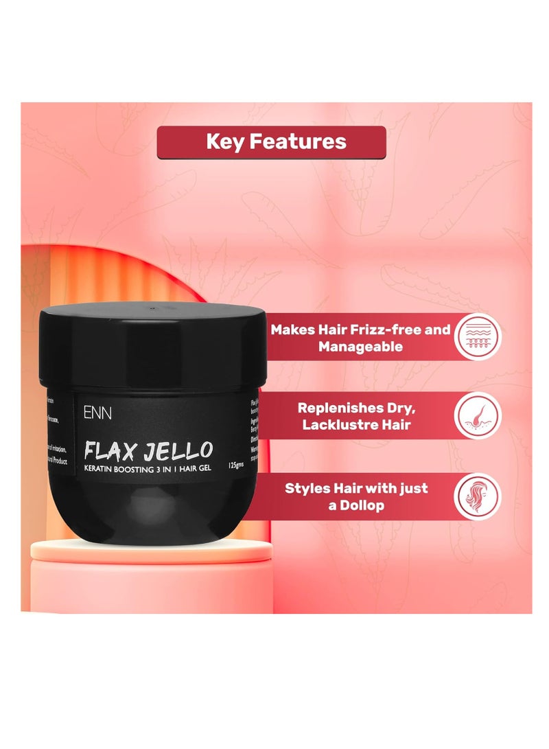 ENN Flax Jello Hair Gel for Frizz Free Hair with Keratin Boosting 3 in 1 Formula for Shiny Hair and Hair Growth  125gm - Image 2
