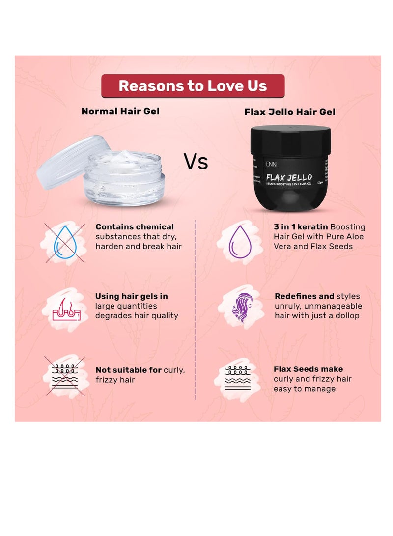 ENN Flax Jello Hair Gel for Frizz Free Hair with Keratin Boosting 3 in 1 Formula for Shiny Hair and Hair Growth  125gm - Image 4