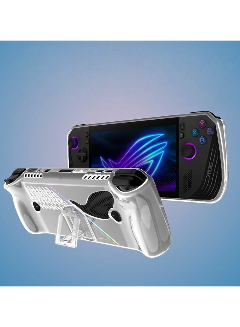 general ASUS ROG Ally X Handheld Exclusive Transparent TPU Protective Case with Holder for your gaming device - Image 1