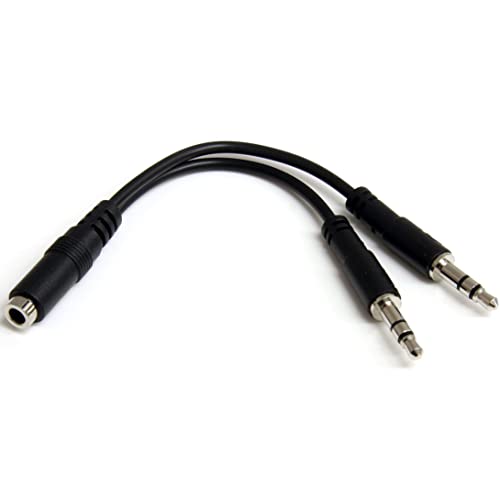 StarTech.com 3.5mm 4 Position to 2x 3 Position 3.5mm Headset Splitter Adapter - F/M - 3.5mm headset Adapter Cable (MUYHSFMM) - Image 1