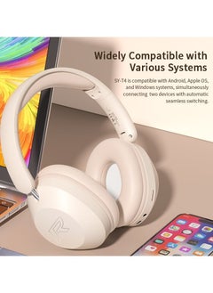 GNAFOTU Over The Head Headphones | 300mAh Wireless BT Headsets Over Ear - Multifunctional BT HiFi Stereo Headphone, Work Noise Cancelling Headphone for Long Playtime  - Image 5