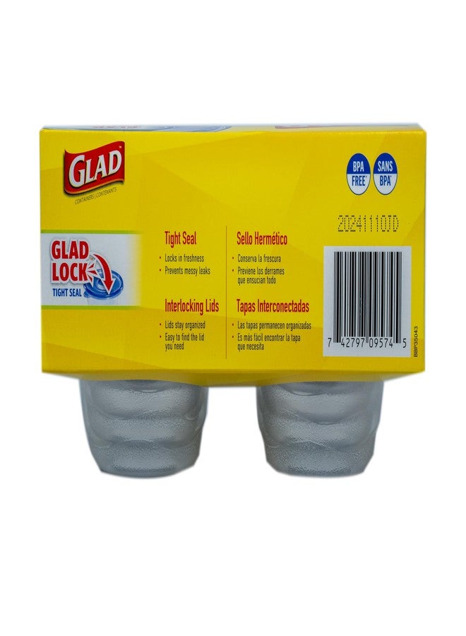 غلاد حاويات تخزين الطعام المستديرة الصغيرة GladGladWare - حاوية وجبات صغيرة تتسع لما يصل إلى 4 أونصات من الطعام - إغلاق محكم، 8 قطع - Image 5