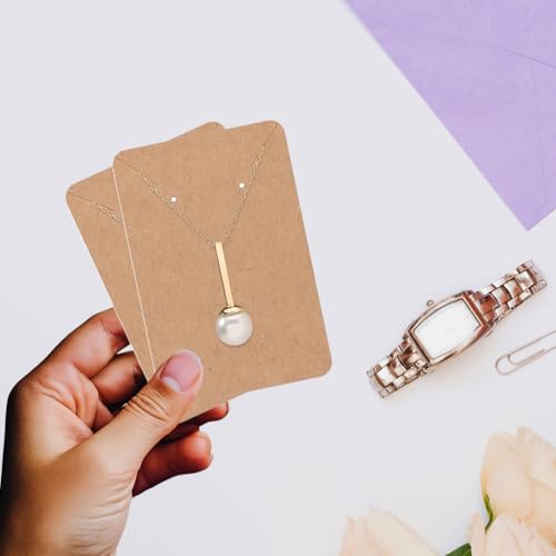 Festiko® Jewellery Display Cards (Kraft Paper, Pack of 200 Pcs), Jewellery Tags for Earring & Necklace, Rectangle Display Cards For Ornaments - Image 3