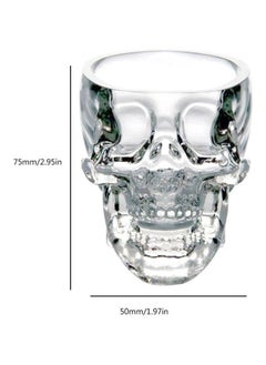 Generic Crystal Skull Shaped Shot Glass Clear 75x50centimeter  - Image 2