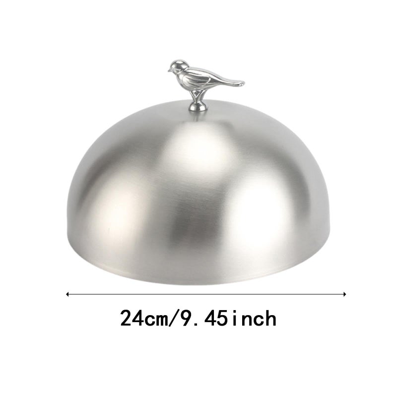 Round Stainless Steel Burger Cover Cheese Melter Dome Serving Plate Steaming Cover 24cm - Image 4