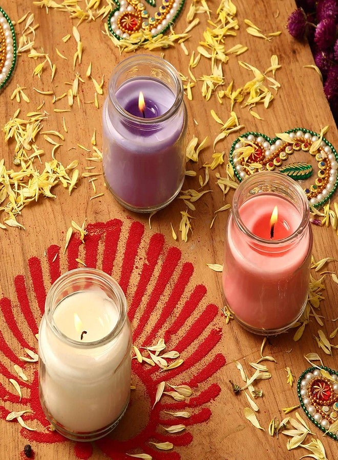 kuber Selection Pack of 3 Pcs 260g Each Premium Highly Fragranced Glass Candle Set (Pack of 3 Pcs) (260g Each) (Rose, Jasmine & Lavender) - Image 1
