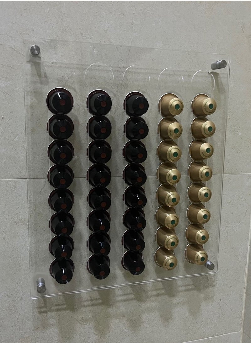 Wall Coffee Pod Holder Organizer for Nespresso Originalline Capsules options color size fixture method  - Image 2