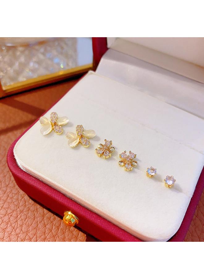S925 Silver Needle Unique Niche Exquisite 6-piece Set Earrings Women's Fashionable Niche Design Earrings Earrings 