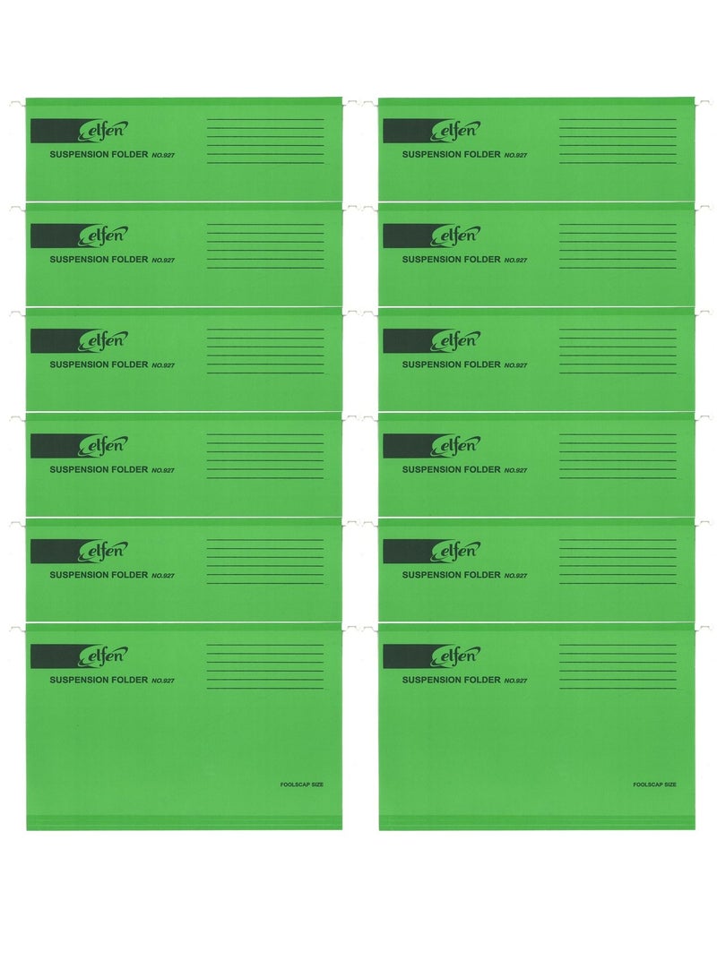 elfen 12 قطعة ملف معلق بحجم فولسكيب باللون الأخضر - Image 1