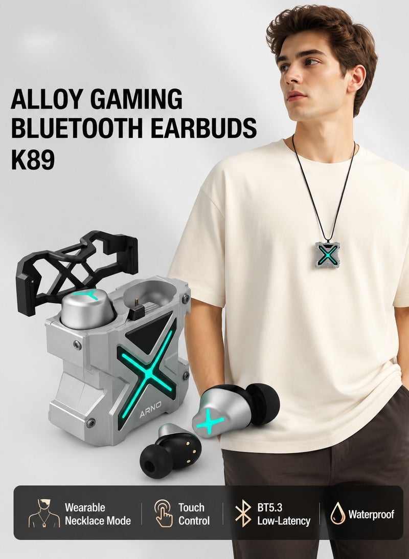 ARNO Alloy body True wireless Bluetooth Earbuds In-ear Gaming No-delay Sports Waterproof Headset- K89 - Image 2