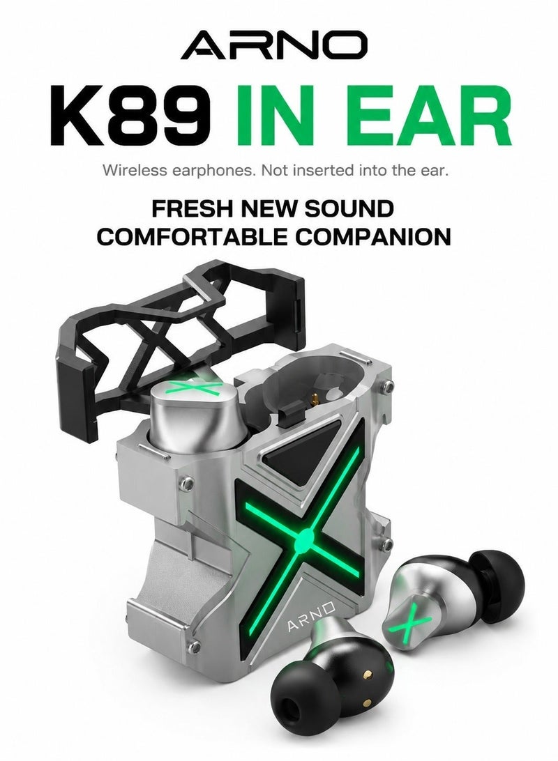 ARNO Alloy body True wireless Bluetooth Earbuds In-ear Gaming No-delay Sports Waterproof Headset- K89 - Image 1