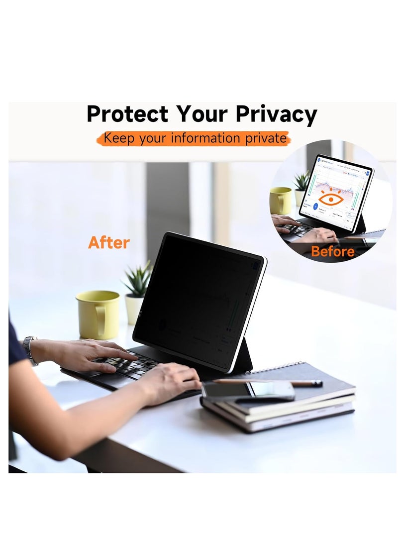 1Pack Upgrade Privacy Screen Protector for Apple iPad Air 11 inch M2 2024/ iPad Air 11 inch M3 2025 ,Fully Removable Anti Spy Glare Blue Light Filter, High Sensitive/Bubble Free/Detachable - Image 2