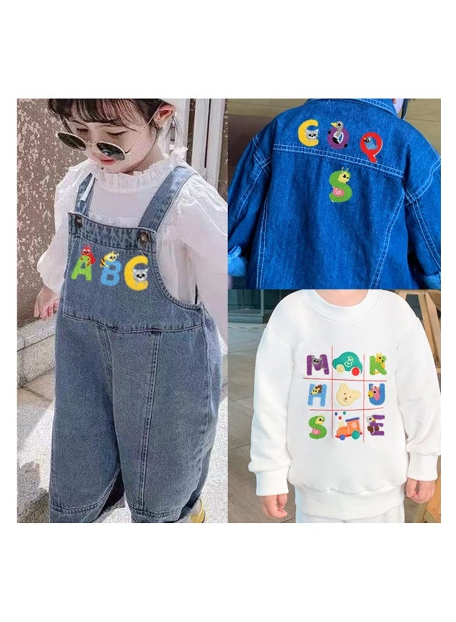 Iron On Letter Patches, 2 Sets (52 Pieces) A-Z Lovely Embroidery Alphabet Patches for Kids Clothing Backpacks - Image 4