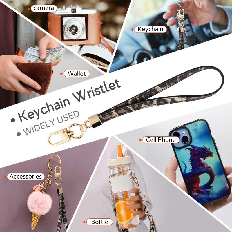 KNGITRYI Small Wristlet Wallets for Women RFID Credit Card Holder Wallet Keychain Wristlet Wallet Credit Card Wallets for Women (Leopard) - Image 4