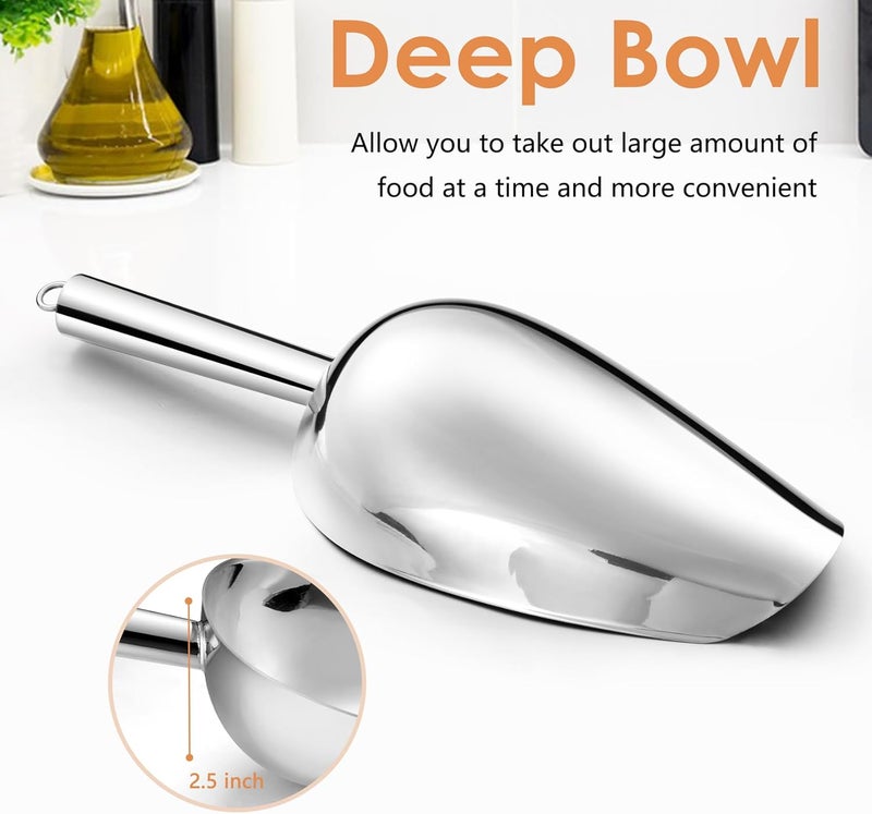 TeamFar Ice Scoop 24 oz, Stainless Steel Big Large Scoop, for Sweet Food Popcorn Flour, Healthy & Heavy Duty - Dishwasher Safe - Image 5