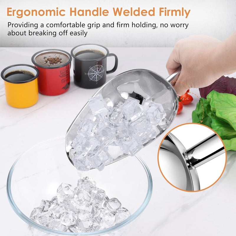 TeamFar Ice Scoop 24 oz, Stainless Steel Big Large Scoop, for Sweet Food Popcorn Flour, Healthy & Heavy Duty - Dishwasher Safe - Image 3
