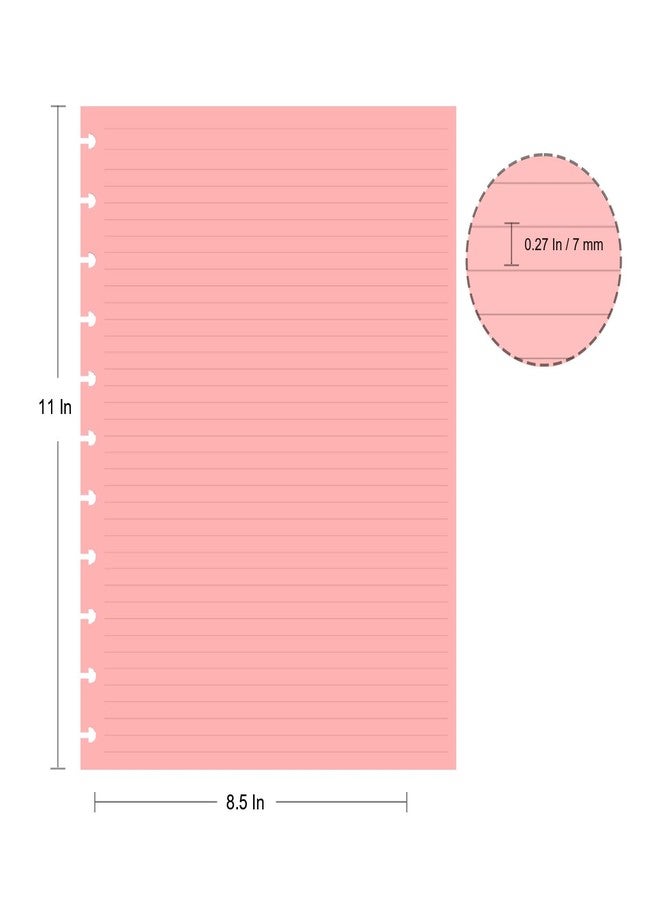 Cheericome Letter Size Refills Paper, A4 Tul Paper for TUL Note-Taking System Discbound Notebook Planner Inserts, 5 Colors(20 Sheets/C), Total 100 Sheets/200 Pages, College ruled, Tul Paper Refills 8.5 x 11 In - Image 3