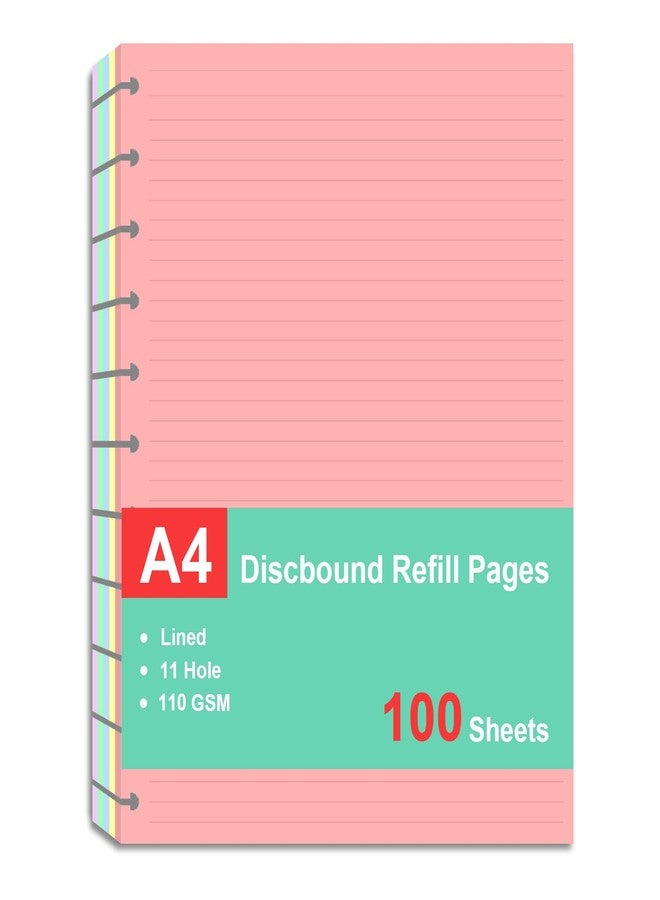 Cheericome Letter Size Refills Paper, A4 Tul Paper for TUL Note-Taking System Discbound Notebook Planner Inserts, 5 Colors(20 Sheets/C), Total 100 Sheets/200 Pages, College ruled, Tul Paper Refills 8.5 x 11 In - Image 1