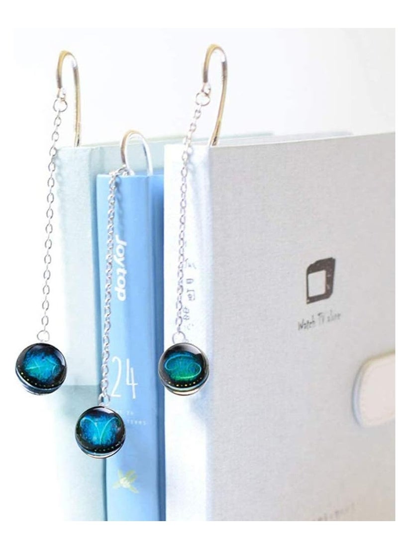 Bukela - Bookmarks, Metal Bookmark, Retro Feather-shaped Twelve Constellation Bookmarks Ideal Creative Gifts For Readers, Women, Friends, Teachers And Children, Book Decorations - Image 1